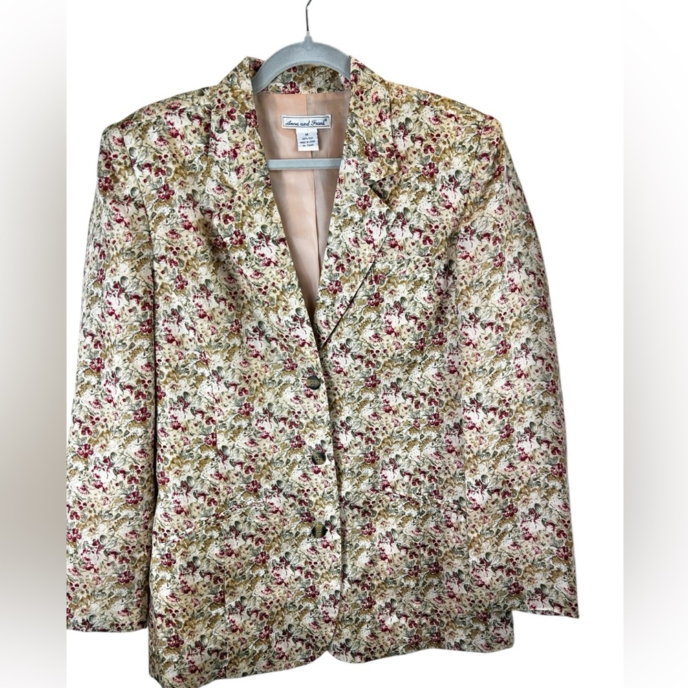 Anne and Frank Silk Blazer Vintage Floral